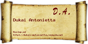 Dukai Antonietta névjegykártya